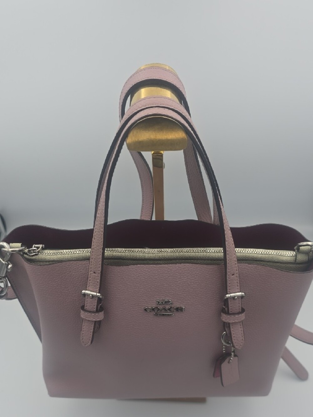 Coach Mollie 25 Ice Pink Leather Small Tote W/ Silver Hardware (EUC)π©Άππ©Ά - Picture 5 of 16